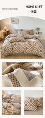 Bohemian Printed 100% Cotton Bedding Set - 4PC Includes Duvet Cover + Pillowcases - Lightweight & Colorfast