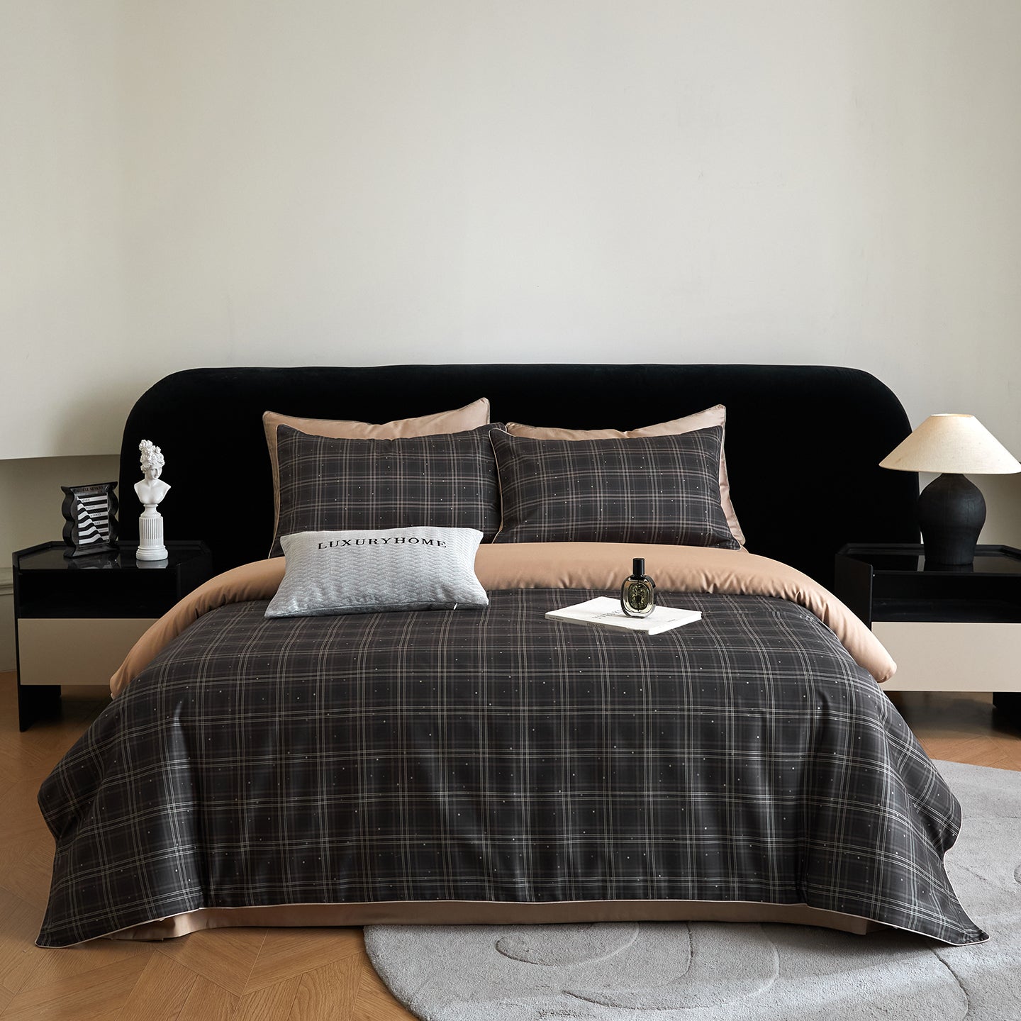 Stripes and Checks Printed Cotton 4-Piece Bed Sheet Set | Queen Size | Soft Breathable Fabric | Easy Care