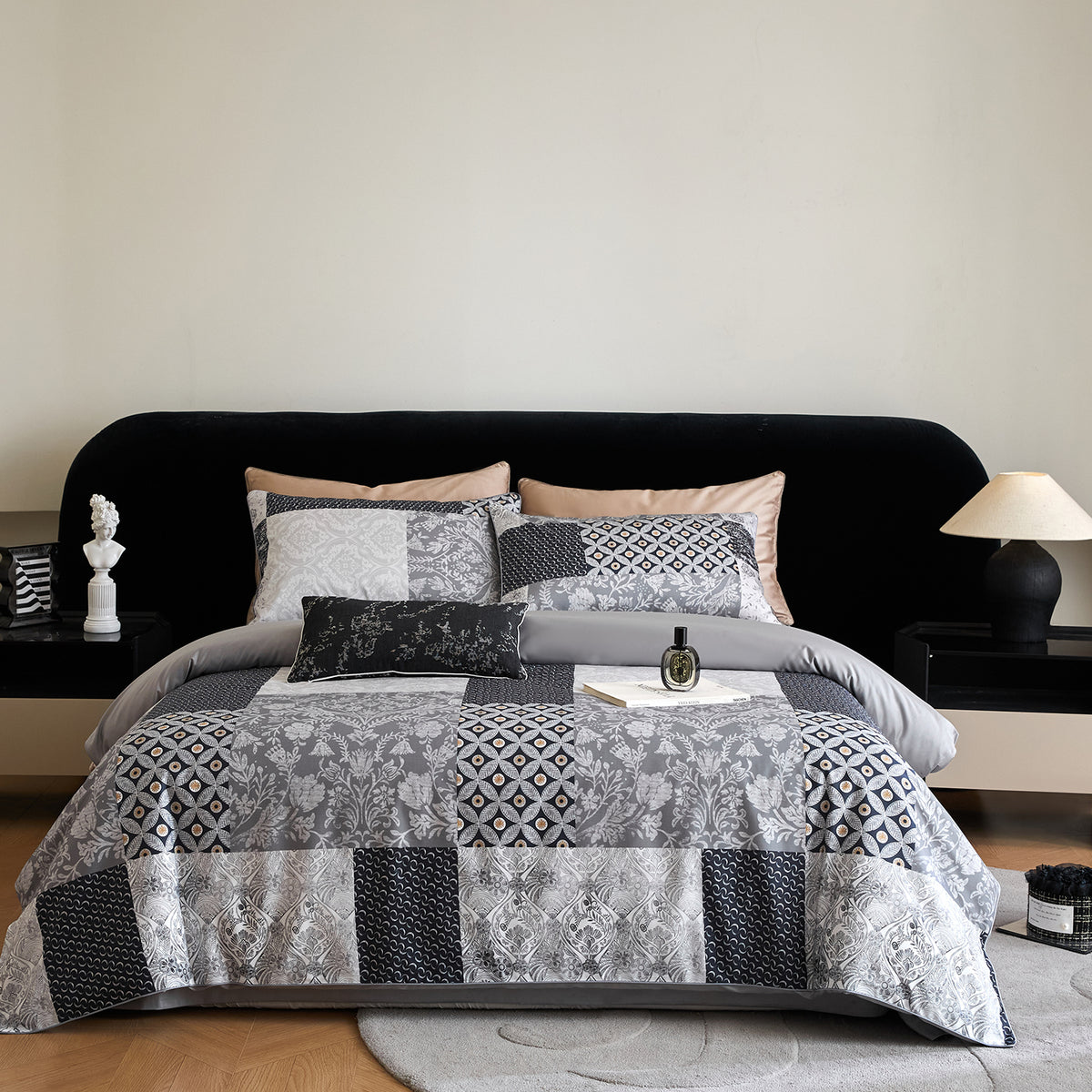 Stripes and Checks Printed Cotton 4-Piece Bed Sheet Set | Queen Size | Soft Breathable Fabric | Easy Care