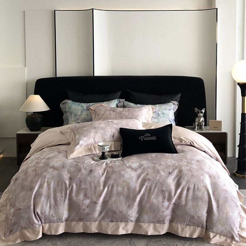 Premium 100S All-Cotton 4-Piece Sheet Set - Ultra-Soft Long-Staple Cotton, Fade-Resistant Digital Print, Wrinkle-Free & Breathable