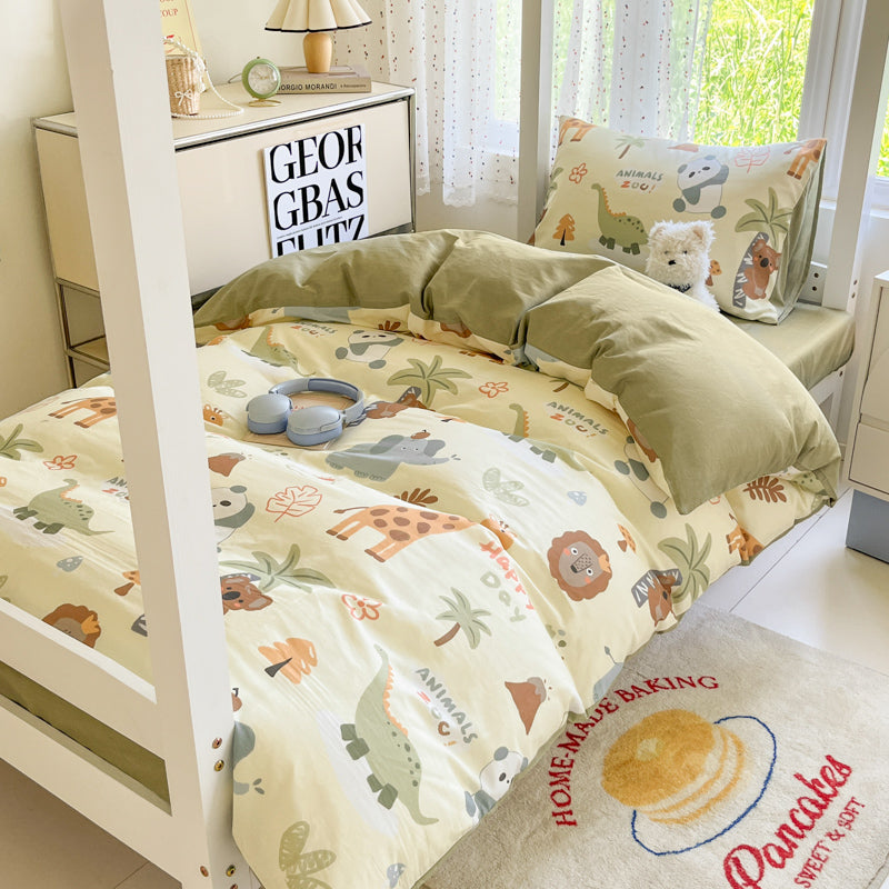Kids/Student Digital Print Cartoon Bedding Set - 3PCS Breathable Cotton - Single/Set Option
