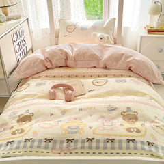 Kids/Student Digital Print Cartoon Bedding Set - 3PCS Breathable Cotton - Single/Set Option