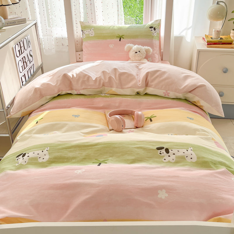 Kids/Student Digital Print Cartoon Bedding Set - 3PCS Breathable Cotton - Single/Set Option