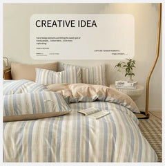 Bohemian Printed 100% Cotton Bedding Set - 4PC Includes Duvet Cover + Pillowcases - Lightweight & Colorfast