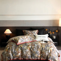 Premium 100S All-Cotton 4-Piece Sheet Set - Ultra-Soft Long-Staple Cotton, Fade-Resistant Digital Print, Wrinkle-Free & Breathable