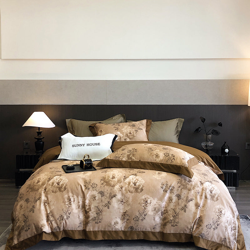 Premium 100S All-Cotton 4-Piece Sheet Set - Ultra-Soft Long-Staple Cotton, Fade-Resistant Digital Print, Wrinkle-Free & Breathable